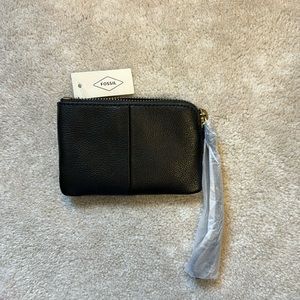 NWT Fossil Sofia Small Wristlet Black